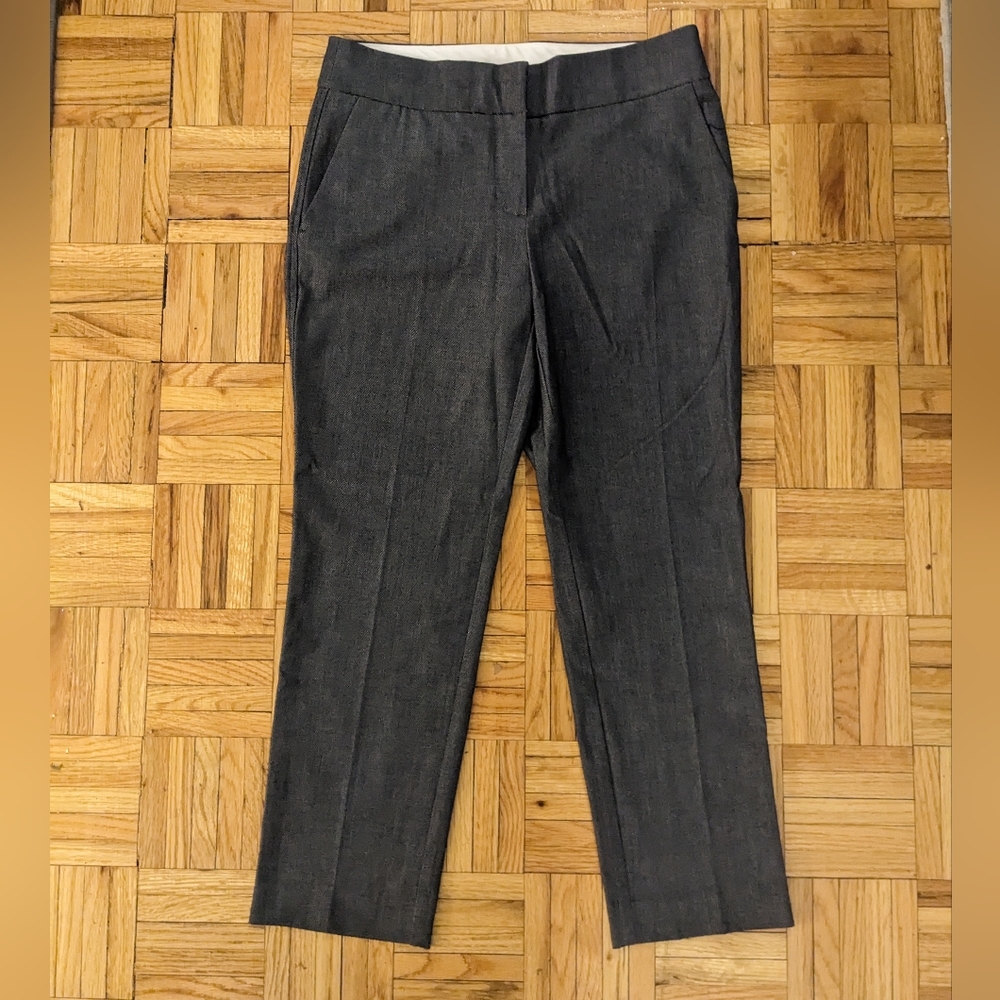 LOFT Petite Gray Straight Leg Marisa Work Slacks